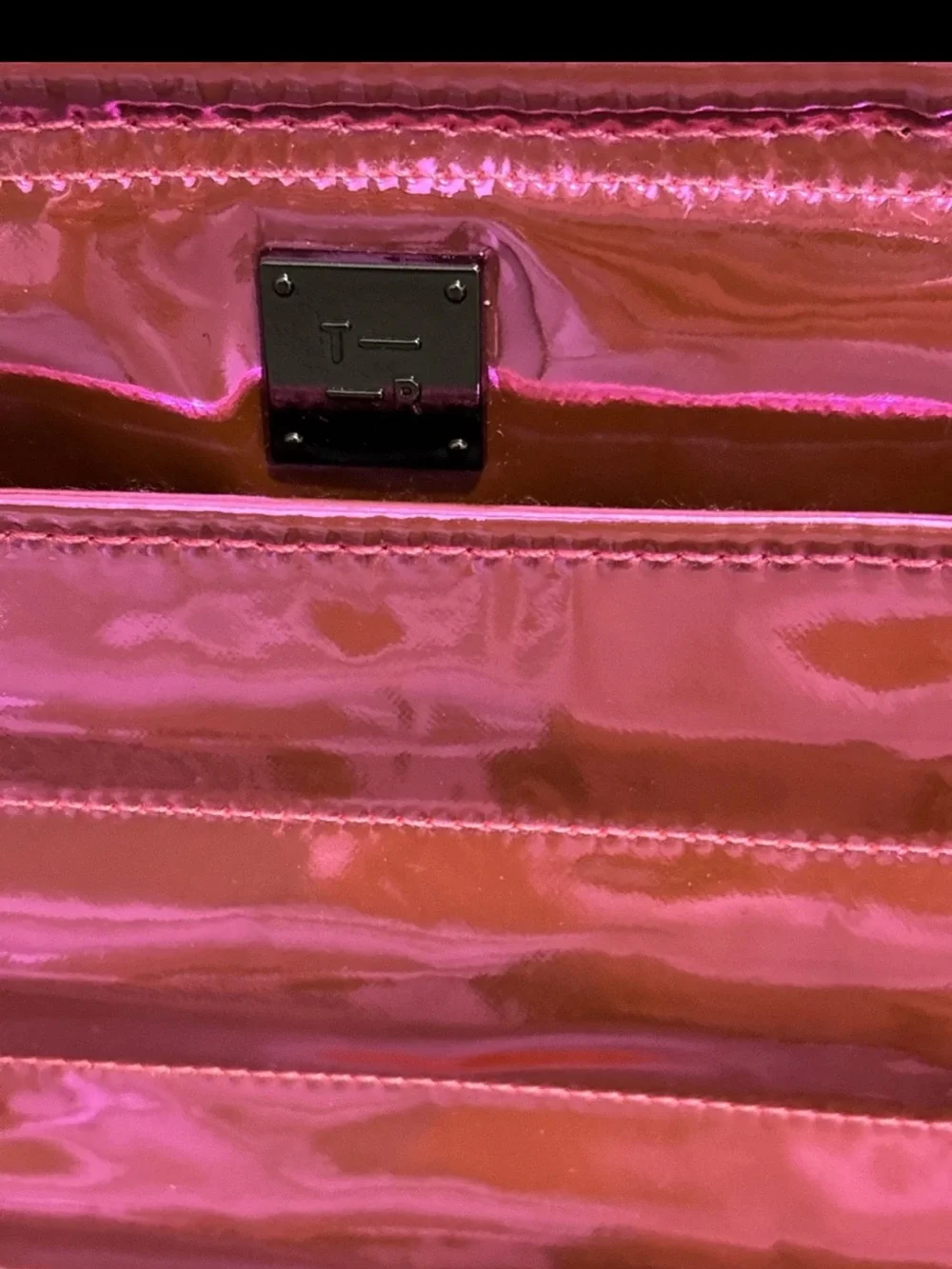 THINK ROYLN Original Bum Pink Metallic Crossbody with Black Strap